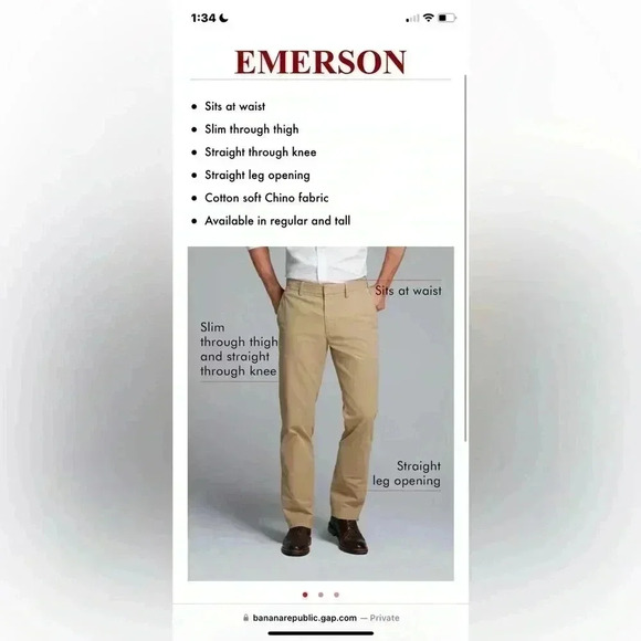 Banana Republic Emerson Chino  Pants 100% Cotton Dark Blue EUC - Picture 11 of 14